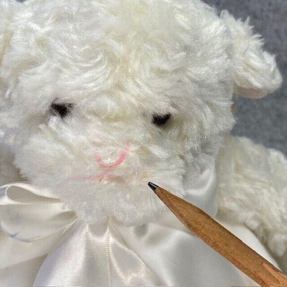 Bearington Baby Teddy Bear Plush Large Lovey Security Blanket White Embroidered - Picture 11 of 12